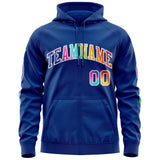 Custom Unisex Colorful Flame Sports Full-Zip Sweatshirt Hoodie Stitched Name Number