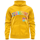 Custom Unisex Colorful Flame Sports Full-Zip Sweatshirt Hoodie Stitched Name Number