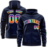 Custom Unisex Colorful Flame Sports Full-Zip Sweatshirt Hoodie Stitched Name Number