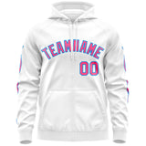 Custom Your Own Full-Zip Hoodies With Flame Stitched Team Name Number Logo