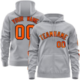 Custom Your Own Full-Zip Hoodies With Flame Stitched Team Name Number Logo