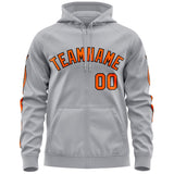 Custom Your Own Full-Zip Hoodies With Flame Stitched Team Name Number Logo