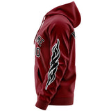 Custom Your Own Full-Zip Hoodies With Flame Stitched Team Name Number Logo