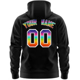 Custom Your Own Full-Zip Colorful Flame Hoodies Stitched Team Name Number Logo