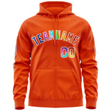 Custom Your Own Full-Zip Colorful Flame Hoodies Stitched Team Name Number Logo