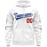 Custom Unisex Single-Tone Flame Sports Full-Zip Sweatshirt Hoodie Stitched Name Number