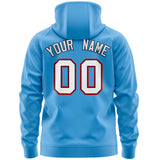 Custom Unisex Single-Tone Flame Sports Full-Zip Sweatshirt Hoodie Stitched Name Number