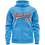 Custom Unisex Single-Tone Flame Sports Full-Zip Sweatshirt Hoodie Stitched Name Number