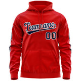 Custom Unisex Single-Tone Flame Sports Full-Zip Sweatshirt Hoodie Stitched Name Number