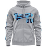 Custom Unisex Single-Tone Flame Sports Full-Zip Sweatshirt Hoodie Stitched Name Number