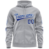 Custom Unisex Single-Tone Flame Sports Full-Zip Sweatshirt Hoodie Stitched Name Number