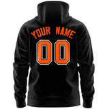 Custom Unisex Single-Tone Flame Sports Full-Zip Sweatshirt Hoodie Stitched Name Number