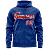 Custom Full Zip Hoodie With Flame Stitched Text Logo Personalized Hip Hop Sweatshirts