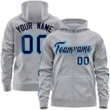 Custom Full Zip Hoodie With Flame Stitched Text Logo Personalized Hip Hop Sweatshirts