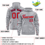 Custom Full-Zip Hoodie Monochrome Flame for Men Women Stitched Logo Sweatshirts