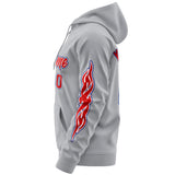 Custom Full-Zip Hoodie Monochrome Flame for Men Women Stitched Logo Sweatshirts