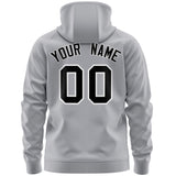 Custom Men's Youth Sweatshirt Stitched Name Number And Team Logo Full-Zip Hoodie With Flame