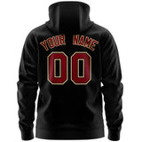 Custom Full-Zip Hoodie Monochrome Flame for Men Women Stitched Logo Sweatshirts