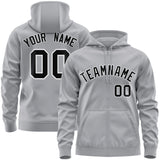 Custom Full-Zip Hoodie Stitched Text Logo Personalized Hip Hop Sweatshirts