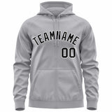 Custom Full-Zip Hoodie Stitched Text Logo Personalized Hip Hop Sweatshirts