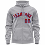 Custom Full-Zip Hoodie Stitched Text Logo Personalized Hip Hop Sweatshirts