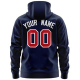 Custom Full-Zip Hoodie Stitched Text Logo Personalized Hip Hop Sweatshirts