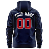 Custom Men's Youth Sweatshirt Stitched Name Number Full-Zip Hoodie