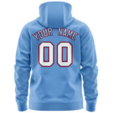 Custom Men's Youth Sweatshirt Stitched Name Number Full-Zip Hoodie