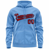 Custom Full-Zip Hoodie For Man Personalized Sweatshirt Stitched Name Number