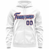 Custom Full-Zip Hoodie Sports Sweatshirt Stitched Name Number