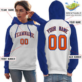 Custom Stitched Your Team Logo and Number Raglan Sleeves Sports Pullover Sweatshirt Hoodie For All Age Women