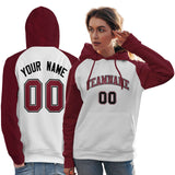 Custom Embroideried Your Team Logo and Number Raglan Sleeves Fashion Pullover Sweatshirt Hoodie For Women