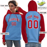 Custom Stitched Your Team Logo and Number Raglan Sleeves Sports Pullover Sweatshirt Hoodie For All Age Women