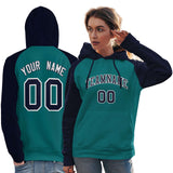 Custom Stitched Your Team Logo and Number Raglan Sleeves Fashion Pullover Sweatshirt Hoodie For Women