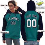 Custom Embroideried Your Team Logo and Number Raglan Sleeves Fashion Pullover Sweatshirt Hoodie For Women