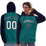 Custom Embroideried Your Team Logo and Number Raglan Sleeves Fashion Pullover Sweatshirt Hoodie For Women