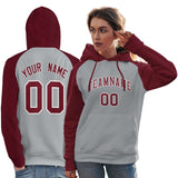 Custom Stitched Your Team Logo and Number Raglan Sleeves Fashion Pullover Sweatshirt Hoodie For Women