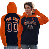 Custom Embroideried Your Team Logo and Number Raglan Sleeves Fashion Pullover Sweatshirt Hoodie For Women