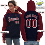 Custom Women's Raglan Sleeves Universal Pullover Hoodie Embroideried Your Team Logo And Number Sportswear