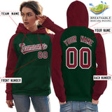 Custom Women's Raglan Sleeves Universal Pullover Hoodie Embroideried Your Team Logo And Number Sportswear