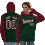 Custom Women's Raglan Sleeves Universal Pullover Hoodie Embroideried Your Team Logo And Number Sportswear