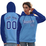 Custom Women's Pullover Hoodie Raglan Sleeves Stitched Team Name Number Logo Personalized Hip Hop Sportswear