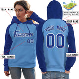 Custom Bespoke Long Sleeve Pullover Hoodie Raglan sleeves Embroideried Your Team Logo and Number For Women Spotswear